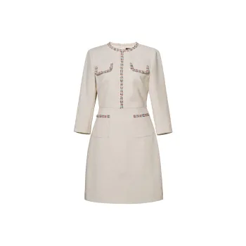ROEYSHOUSE Short Sleeved Dresses Women's Ecru