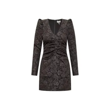 GANNI Jacquard V-Neck Mini Dress