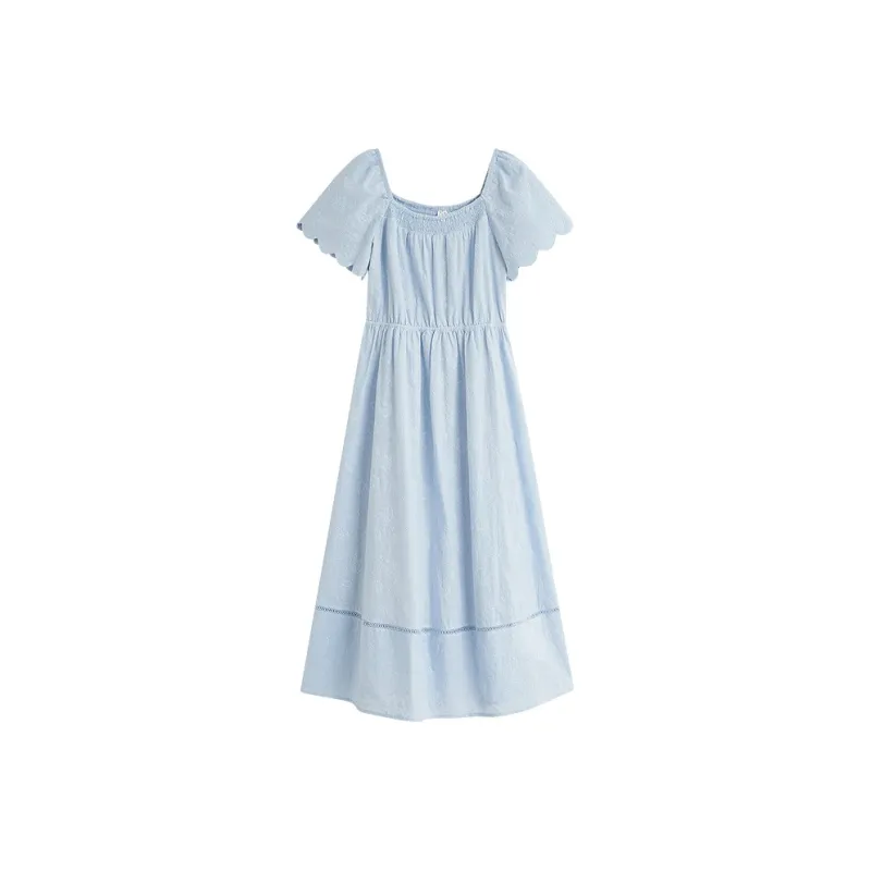 Inman Short Sleeved Dress Women's Light Aqua Blue-0
