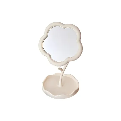JIXUAN Floral Mirror Sunflower Goddess Rotatable Detachable Desktop Organizer Adjustable Make Up Mirrors
