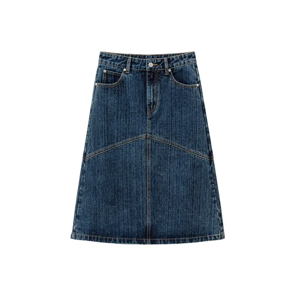 CHUU Denim Long Skirts Women's Blue-0