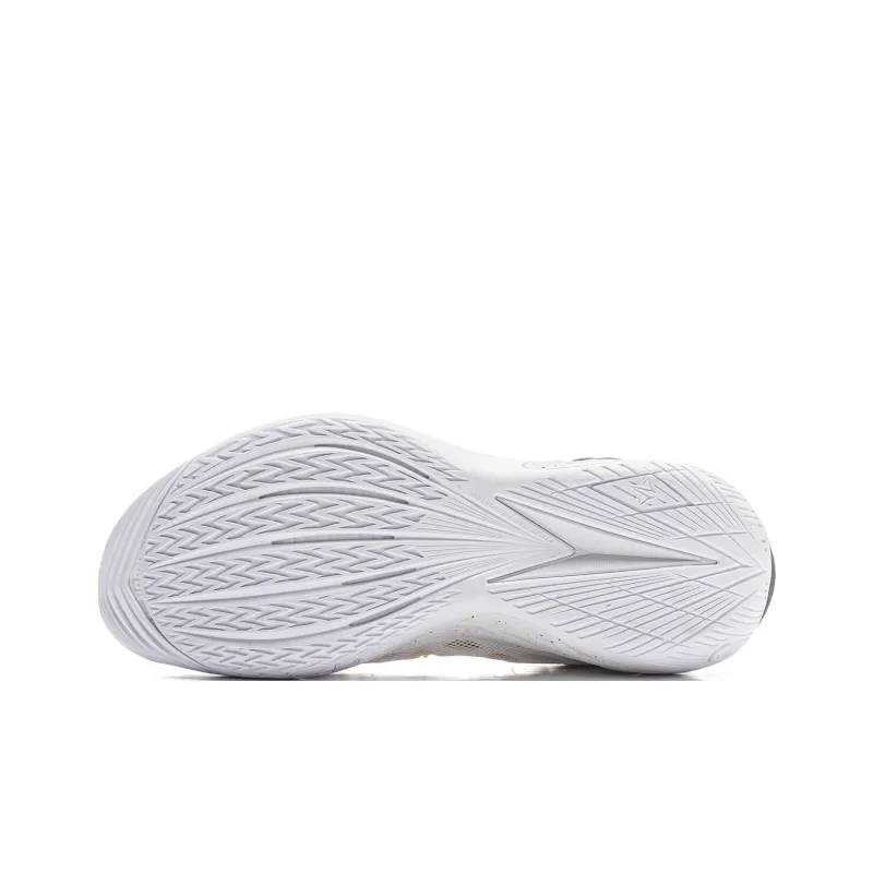 LiNing Buckets Shock Absorbers Slip Resistant Breathable Low Top Basketball Shoes Men's White Yellow-6