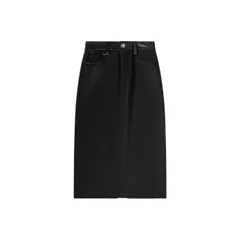 CALLED BACK Leather Long Skirts Women's Black