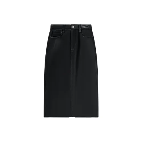 CALLED BACK Leather Long Skirts Women's Black