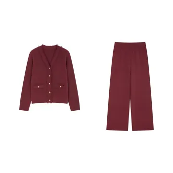 Mo Han Yi Mei Casual Suit Women's Dark Red
