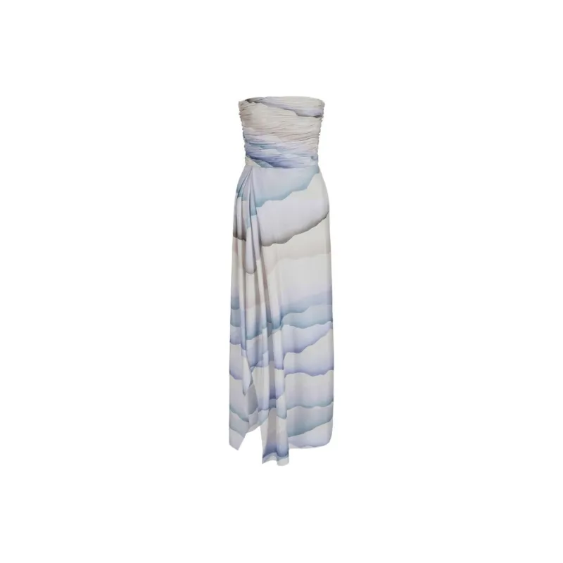 GIORGIO ARMANI Draped Abstract-Pattered Dress-0