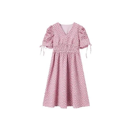EICHITOO Short Sleeved Dresses Women's Pink Pattern