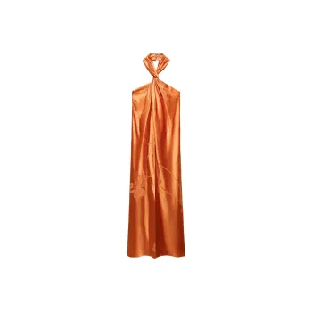 ZARA ZW Series Sleeveless Dress Women's Orange