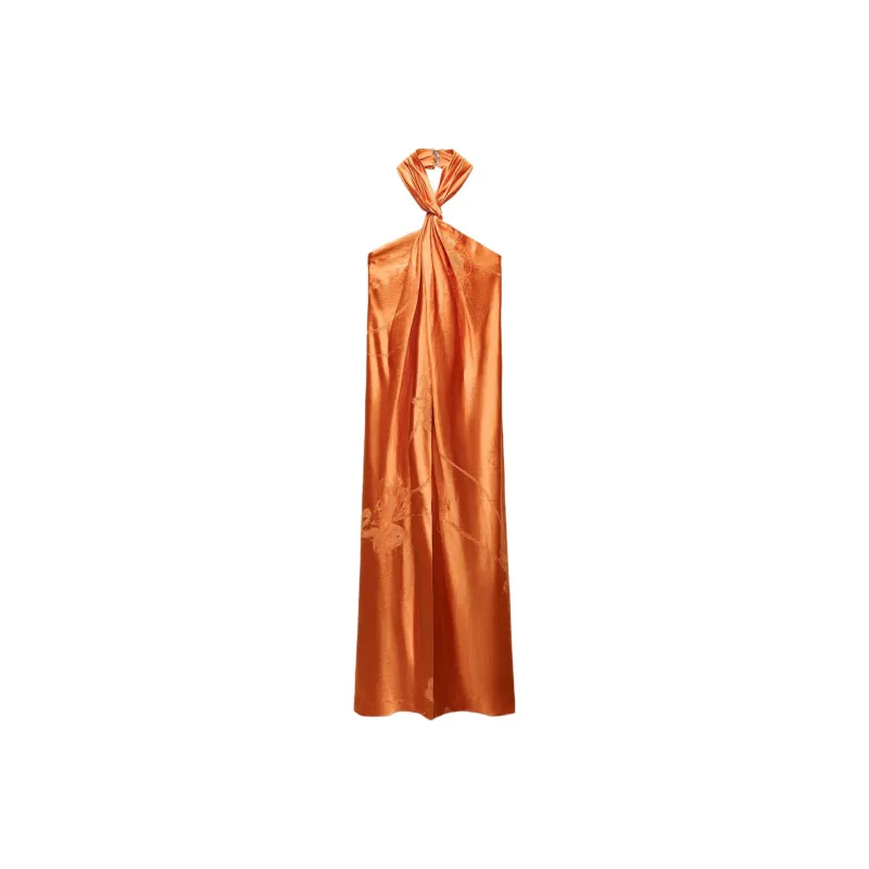 ZARA ZW Series Sleeveless Dress Women's Orange-0
