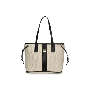 RIVMIND PU Shoulder Bag Women's Black/Blue/Pink/White & Brown/White & Black/White & Khaki