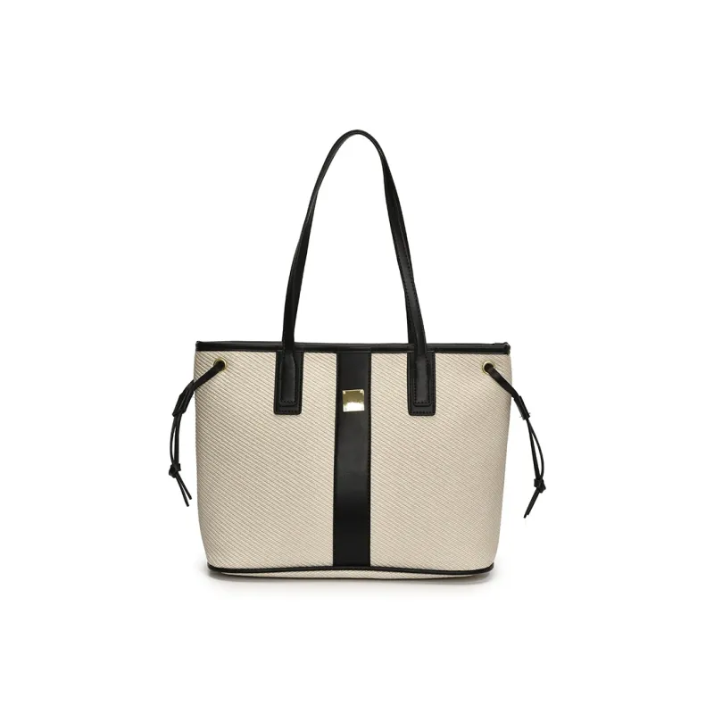 RIVMIND PU Shoulder Bag Women's Black/Blue/Pink/White & Brown/White & Black/White & Khaki-0