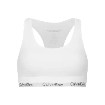 CALVIN KLEIN Lightweight Sports Back Smoothing Bra Women's Moon White