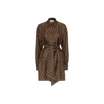FENDI Long-Sleeved Dresses Women's Brown