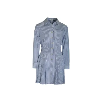Little Pull Long-Sleeved Dresses Women's Blue White Stripes
