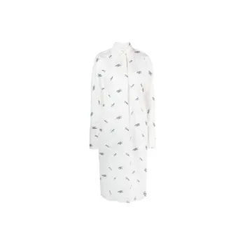 SportMax All Over Patterned Long Sleeved Dress