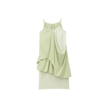 Self Who Slip Dresses Women's Green Jade Color