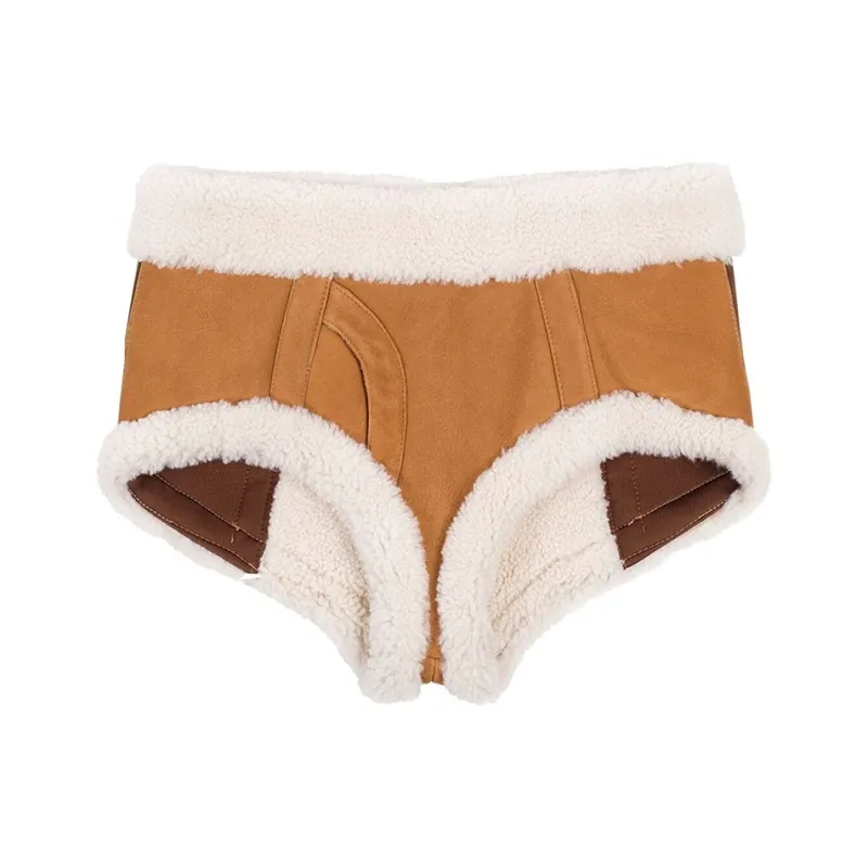 NATASHA ZINKO Trimmed Sheepskin Mini Shorts-0