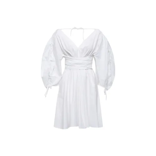 SCANLAN THEODORE Parachute Gather Sleeve Mini Long-Sleeved Dresses Women's White/White
