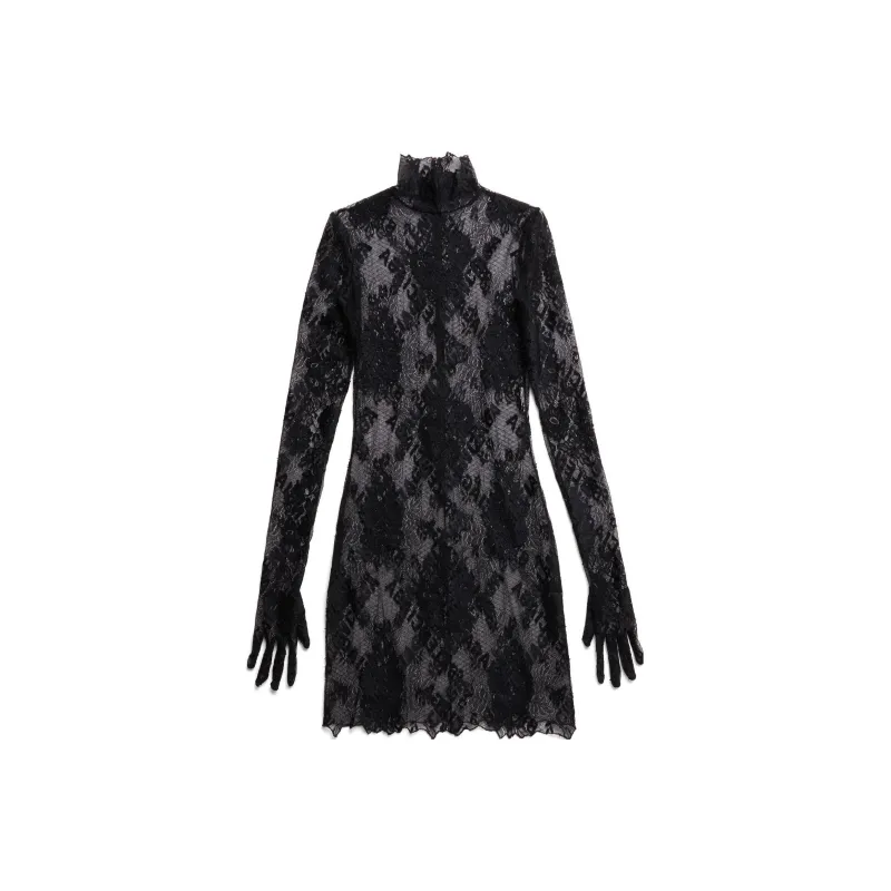 Balenciaga Allover Logo Glove Dress 'Black'-0