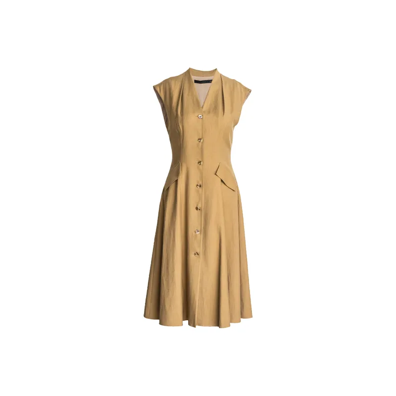 ROEYSHOUSE Sleeveless Dress Women's Khaki-0