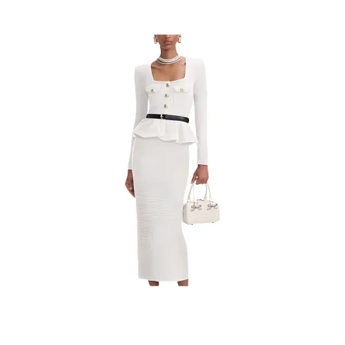 Self portrait Long Sleeved Dress Women's Ivory White