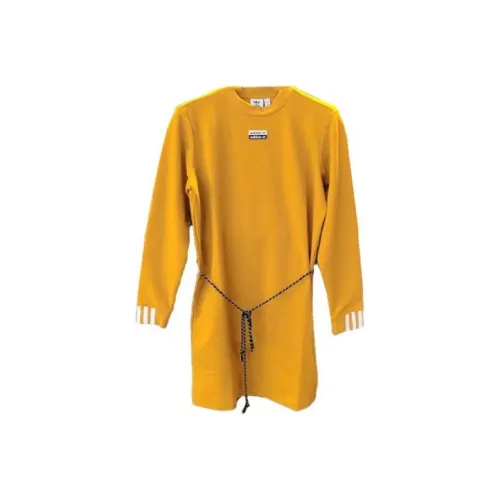 Adidas Originals Long Sleeved Dresses Women's Yellow