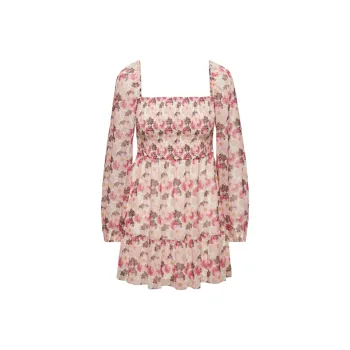 ARITZIA Wilfred Tempest Mini Dress Long-Sleeved Dresses Women's It Birch Poetic Pink/Poppy Pink