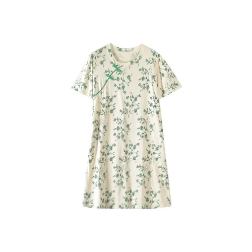 Lan Miao Short Sleeved Dress Women's Emerald Green