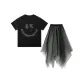 Clothing Sets (Black T-Shirt+Mesh Skirt)