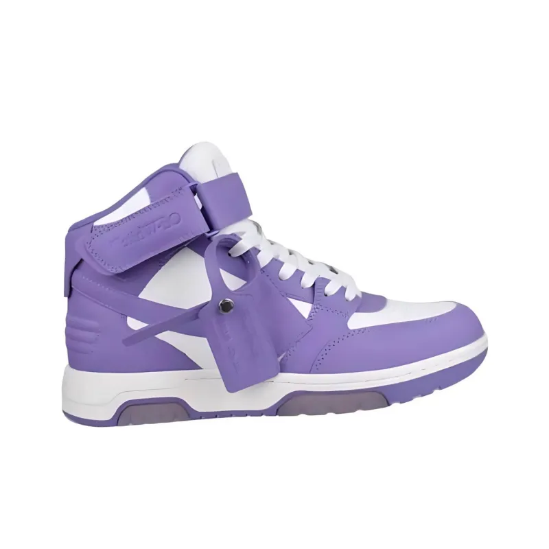 OFF WHITE Out Of Office High Top Skateboard Shoes Men's Purple-1