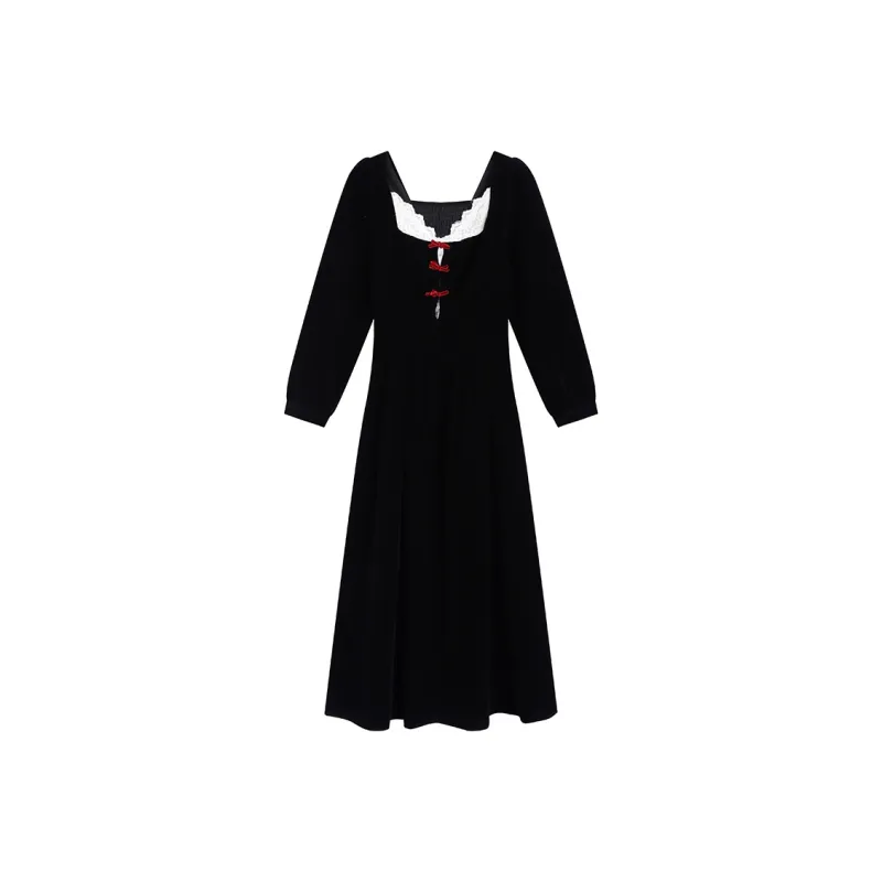 ETSE Long-Sleeved Dresses Women's Black-0