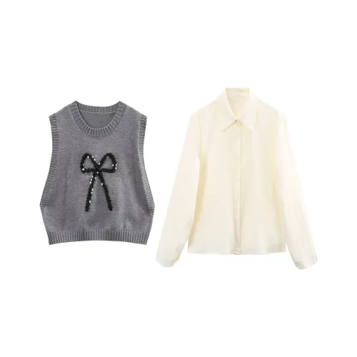 A Paradise For Awakening Shirt Matching Set Women's Gray