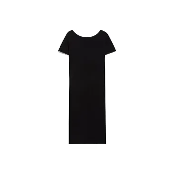 MaxMara Studio Luglio Collection Stretch Viscose Dress Short Sleeved Dresses Women's Black
