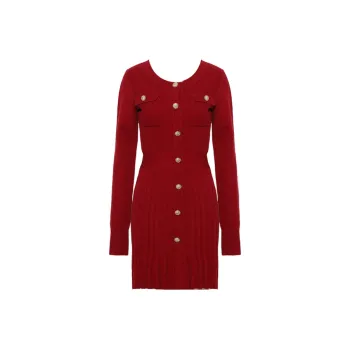 DPLAY Long Sleeved Dress Women's New Year Red