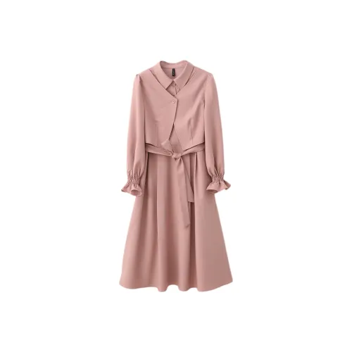 VIMLY Long Sleeved Dresses Women's Pink