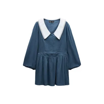 ZARA Trf Long Sleeved Dresses Women's Light Petroleum