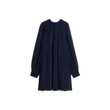 H&M Long-Sleeved Dresses Women's Marine Blue