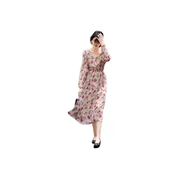 【dme】 Long Sleeved Dresses Women's Pink