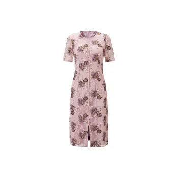 JZ Juzui Short-Sleeved Dresses Women's Blossom Pink Red