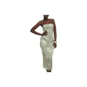REFORMATION Lai Satin Dress Slip Dresses Women's Light Green