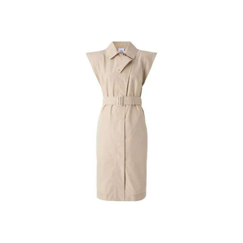 Burberry Sleeveless Dress Women's Beige-0