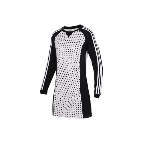 Adidas Neo Long-Sleeved Dresses Women's Black White