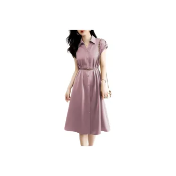 XWI Short-Sleeved Dresses Women's Leather Pink