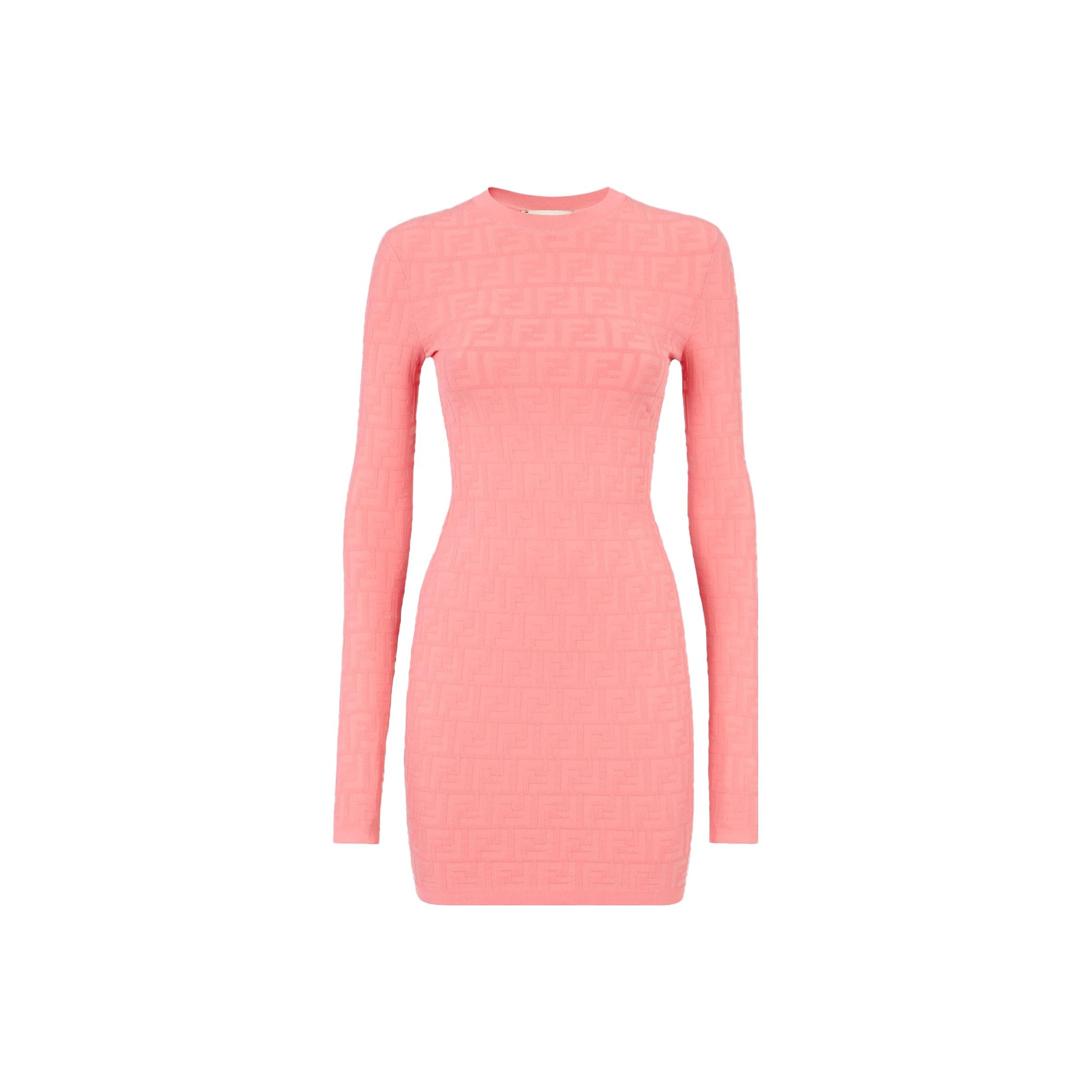 FENDI Monogram-pattern Mini Dress - POIZON