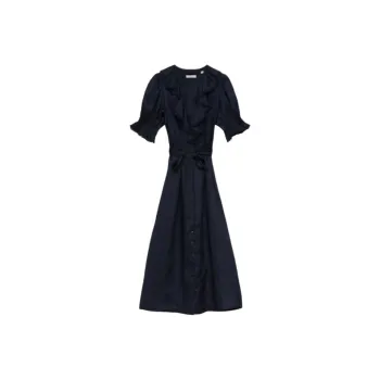 DOEN HARRIETTE DRESS Short Sleeved Dress Women's Dark Blue