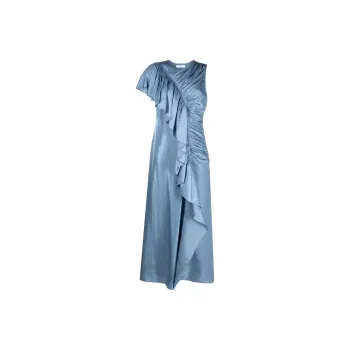 Ulla Johnson Ruffle trim Charmeuse Long Dress