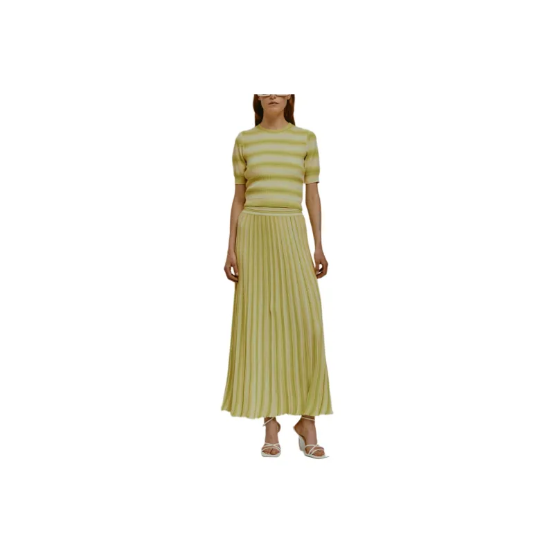 Antonino Valenti Knit Long Skirt Women's Light Yellow-0