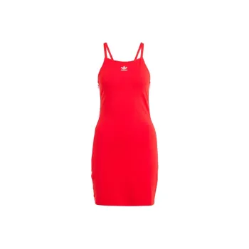 Adidas Originals 3-Stripes Mini Dress Slip Dresses Women's Orange Red