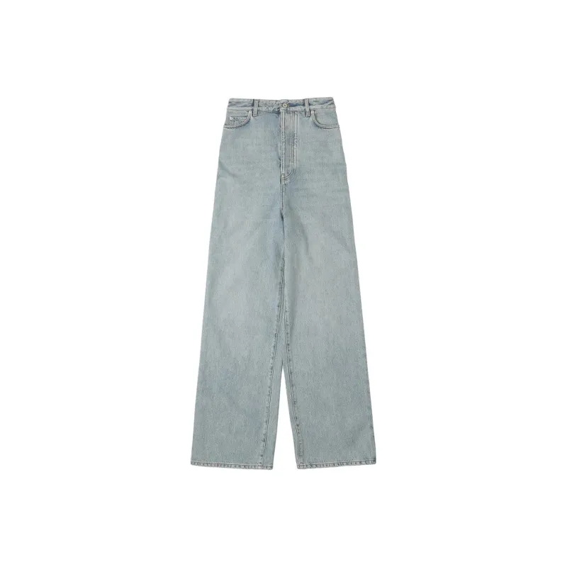 LOEWE Logo Patch Wide Leg Jeans-0