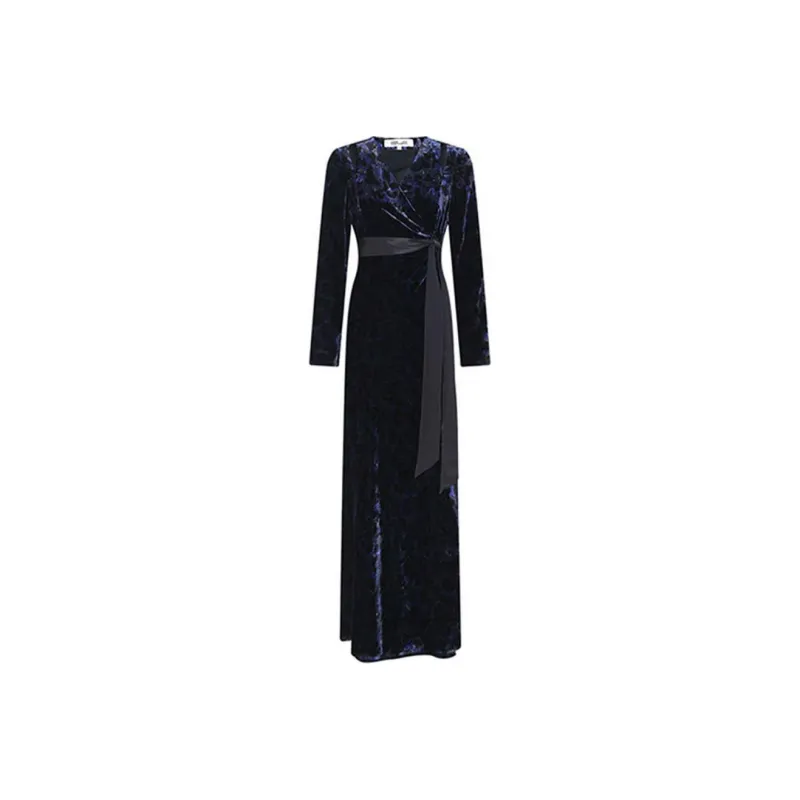 DVF Diane Von Furstenberg SS23 Long-Sleeved Dresses Women's Blue Black-0